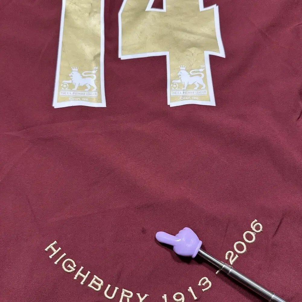 Nike Arsenal Soccer Jersey Mens L Burgundy Long Sleeve Henry #14 Highbury 2006